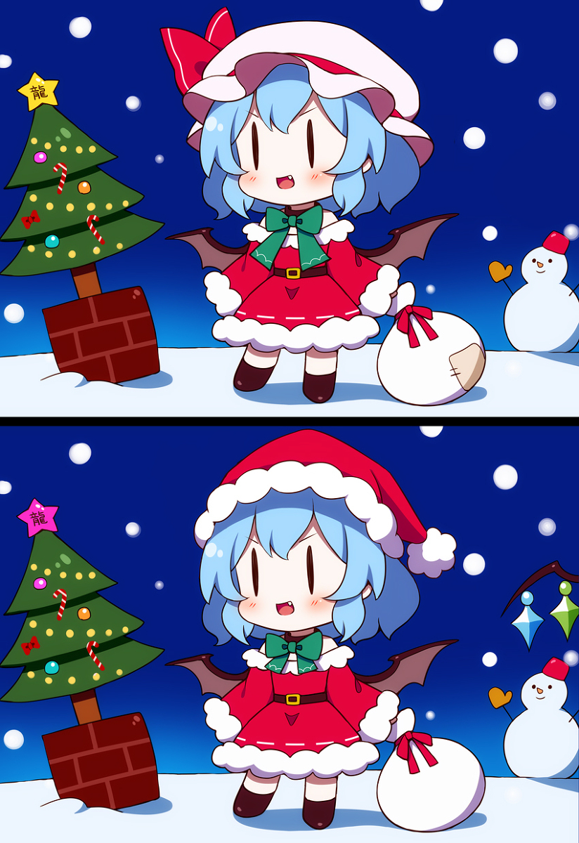 This is a pixiv picture whose title is 間違い探しレミリア.