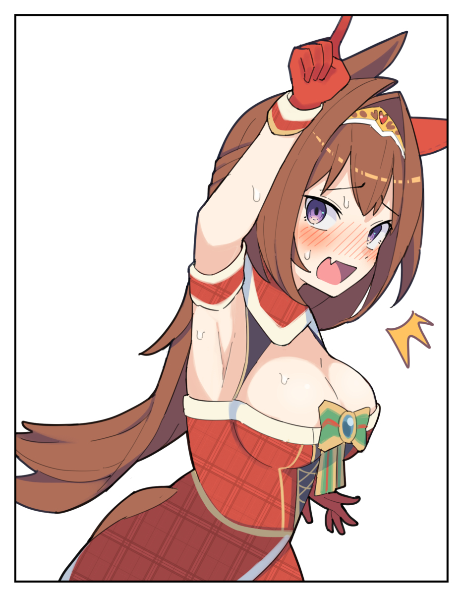 This is a pixiv picture whose title is 脇見えダイワスカーレット.