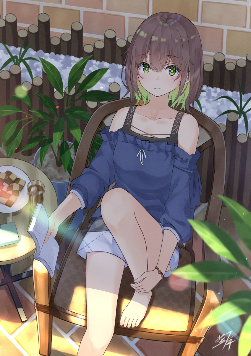 This is a pixiv picture whose title is 読書.