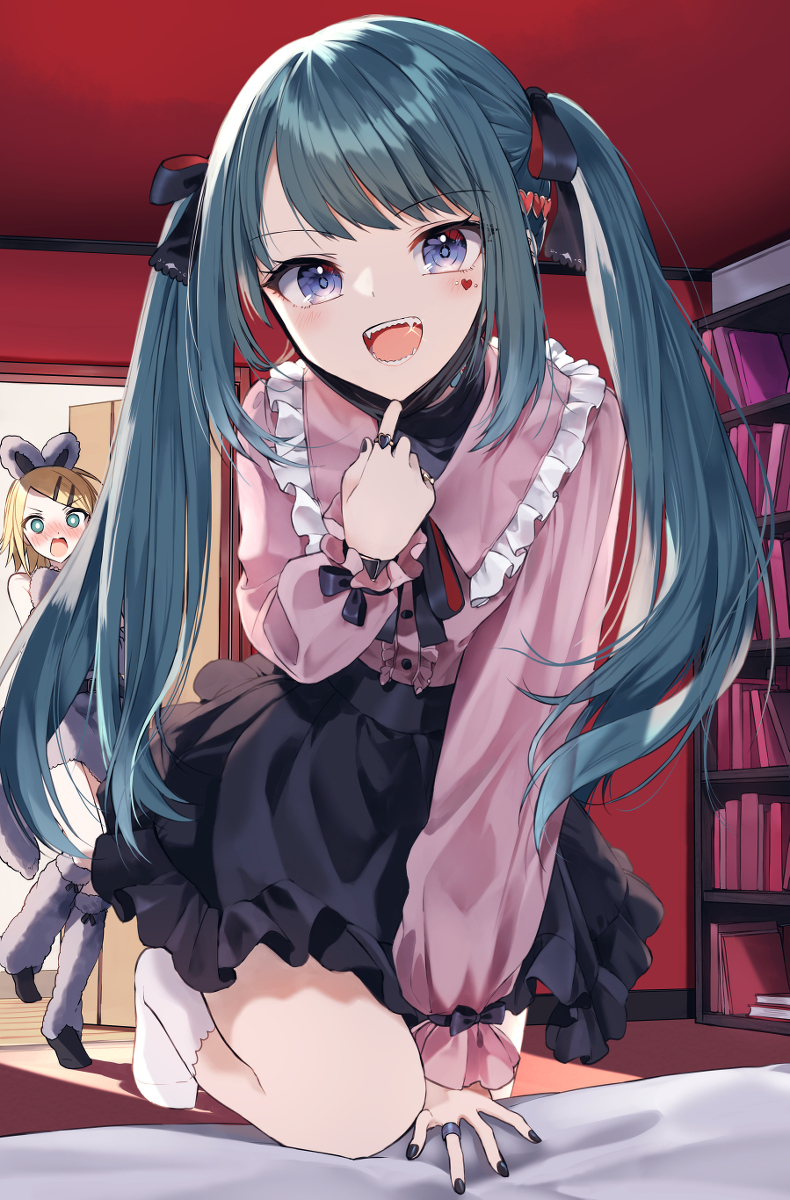This is a pixiv picture whose title is 血を吸わせて.