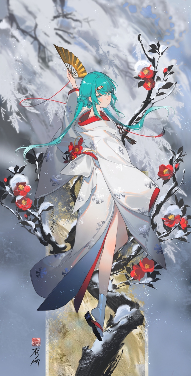 This is a pixiv picture whose title is 雪の華.