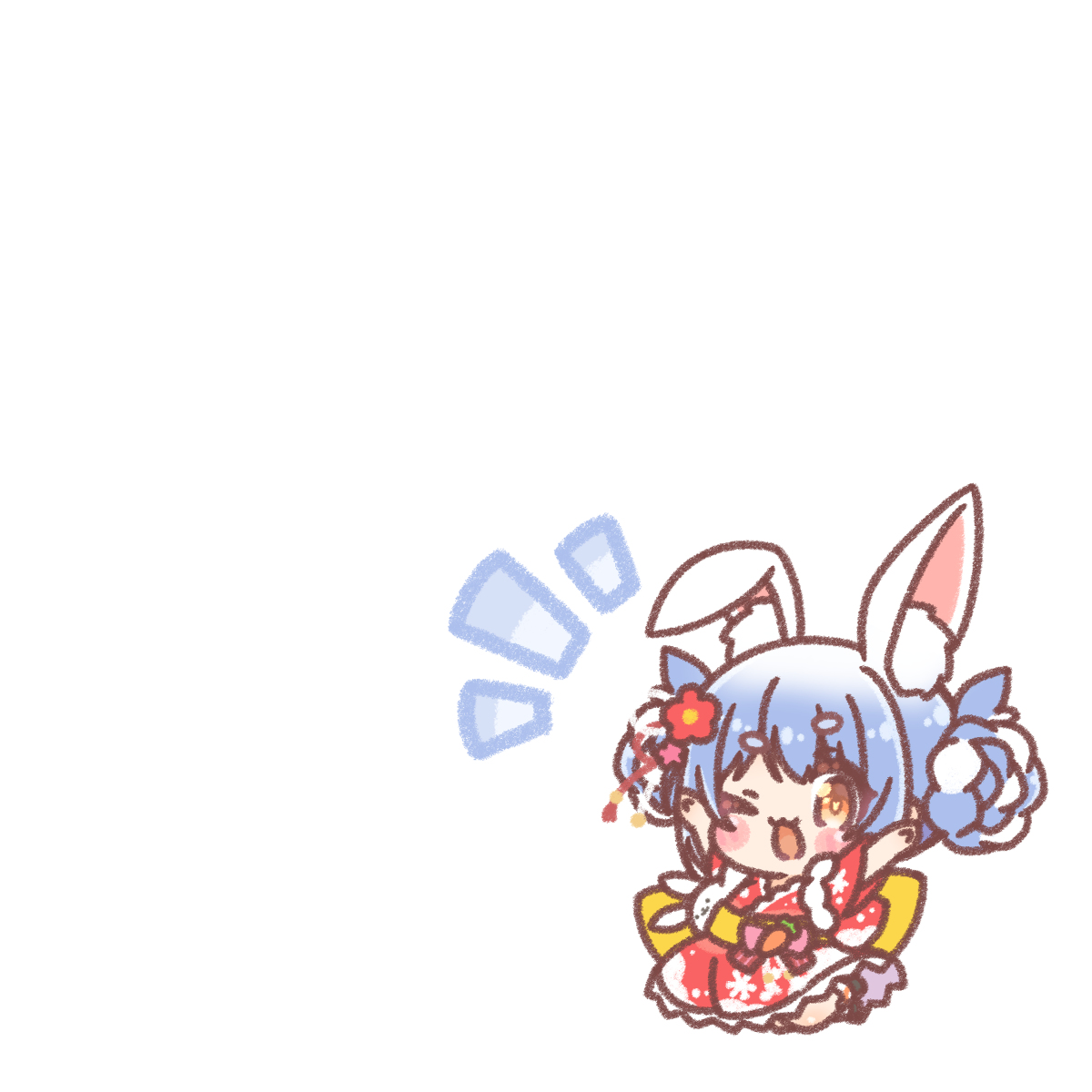 This is a pixiv picture whose title is ぺこ！🐰.