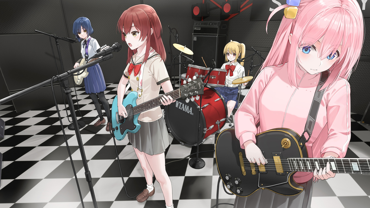 This is a pixiv picture whose title is 結束バンド.
