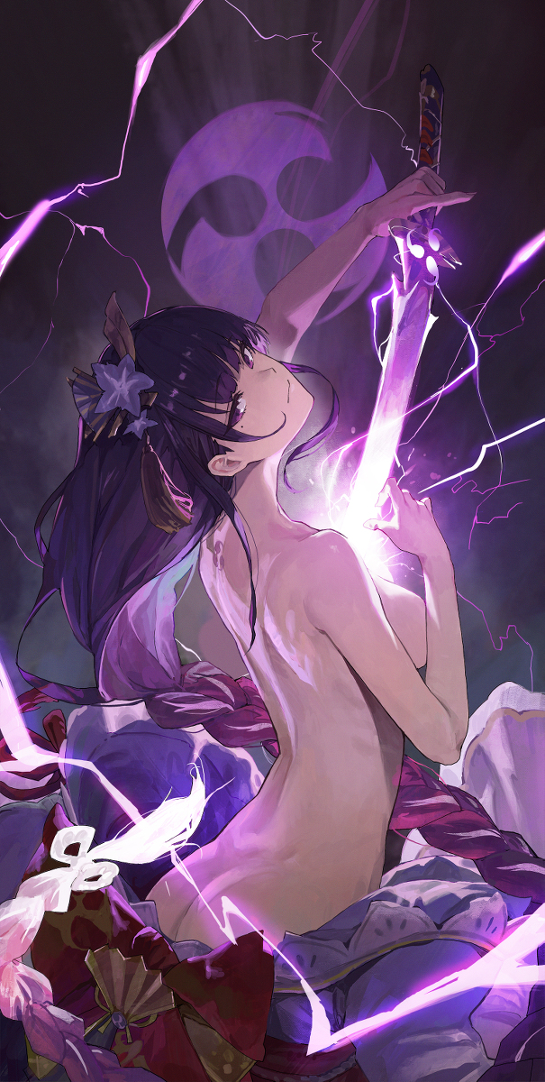This is a pixiv picture whose title is 雷電将軍.