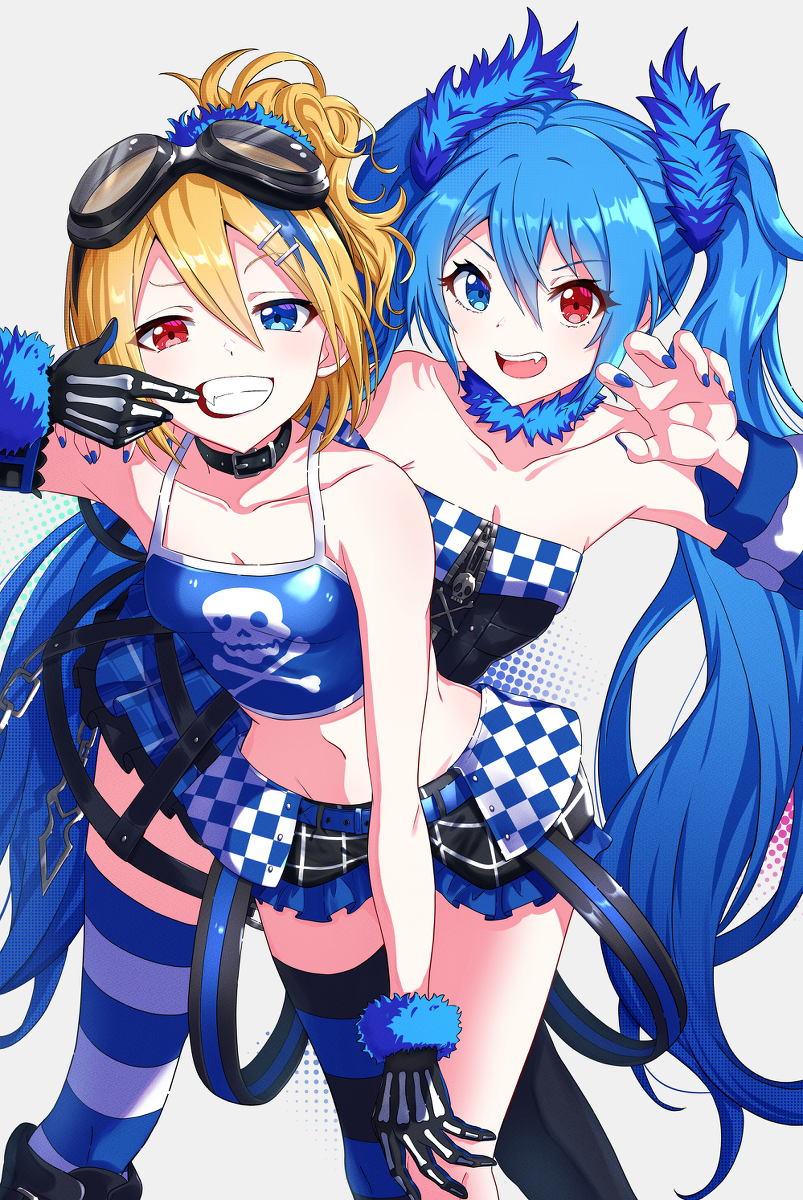 This is a pixiv picture whose title is Rin×Miku.