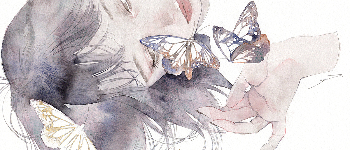 This is a pixiv picture whose title is 枝垂れ（しだれ）.