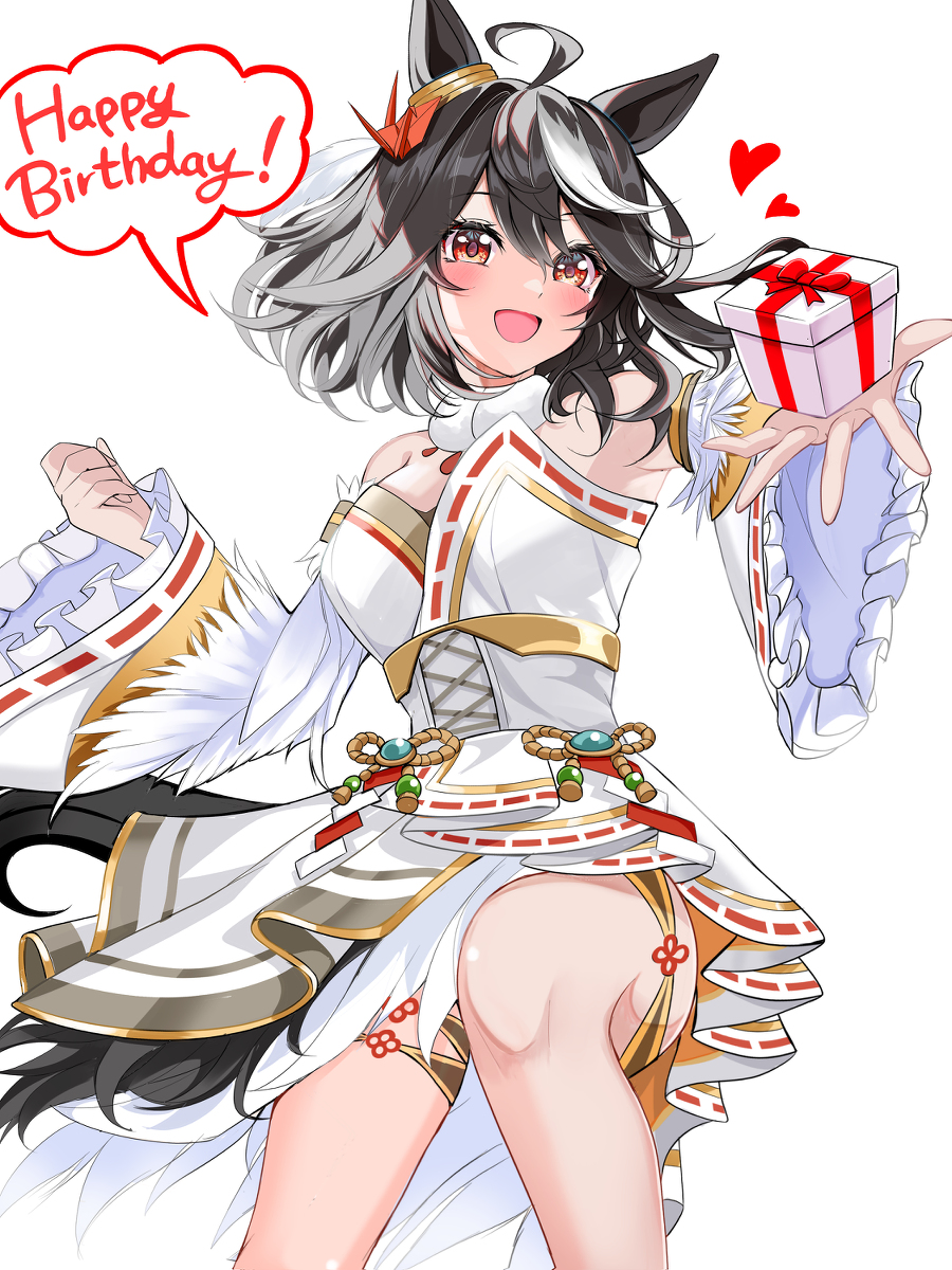 This is a pixiv picture whose title is 誕生日に実装された新衣装キタちゃん.