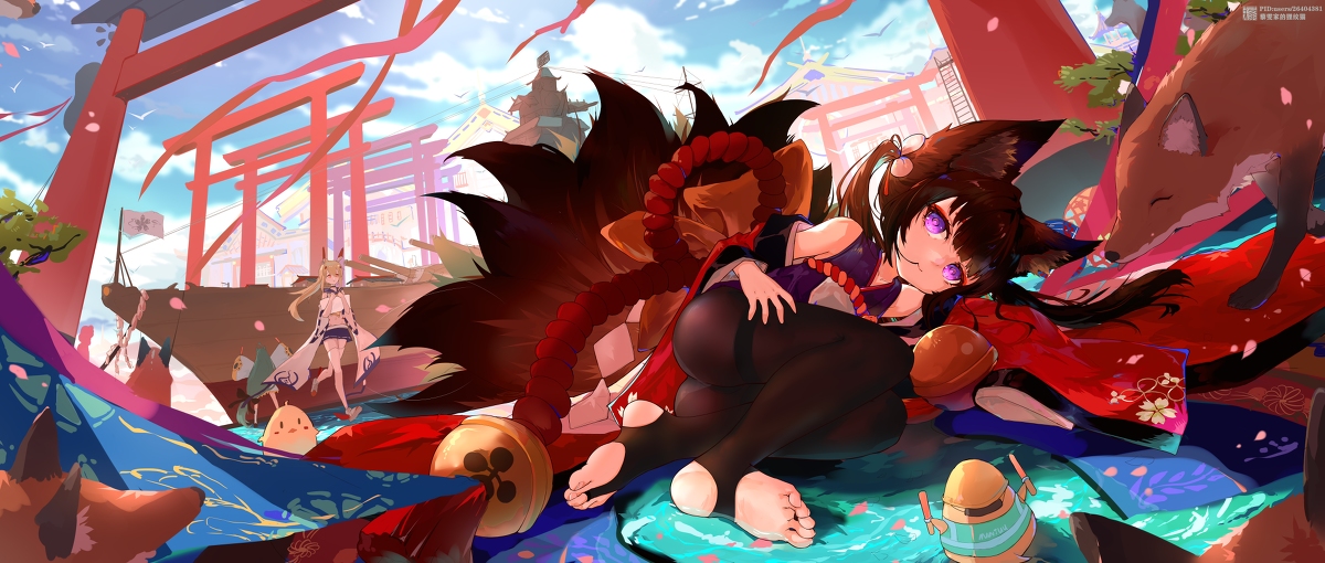 This is a pixiv picture whose title is 【舰&娘】小天城の昼休み.