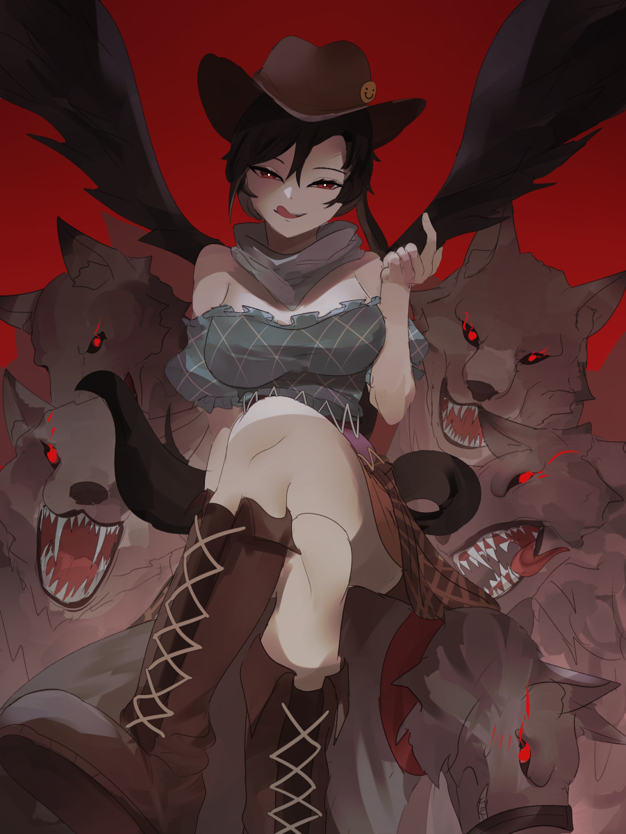 This is a pixiv picture whose title is wolf among sheep.