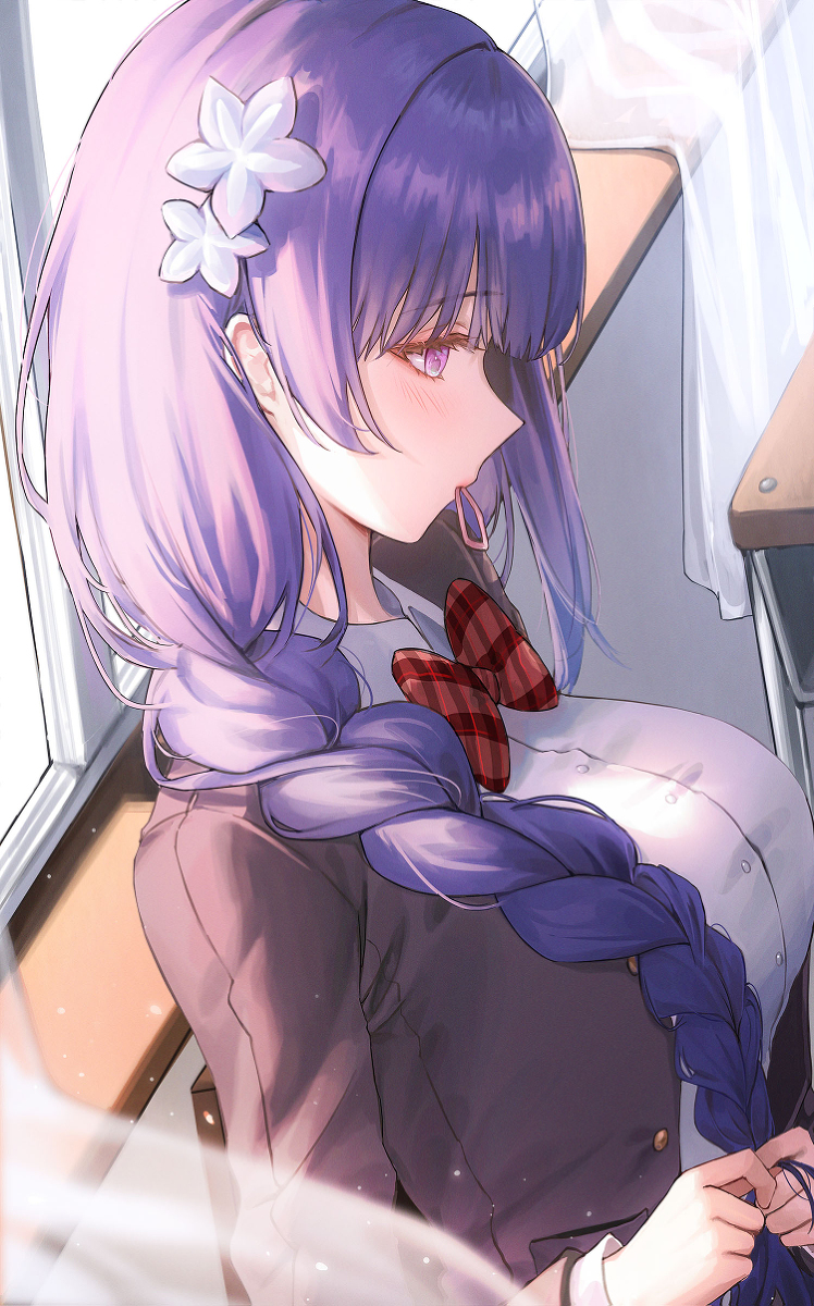 This is a pixiv picture whose title is 雷電将軍.