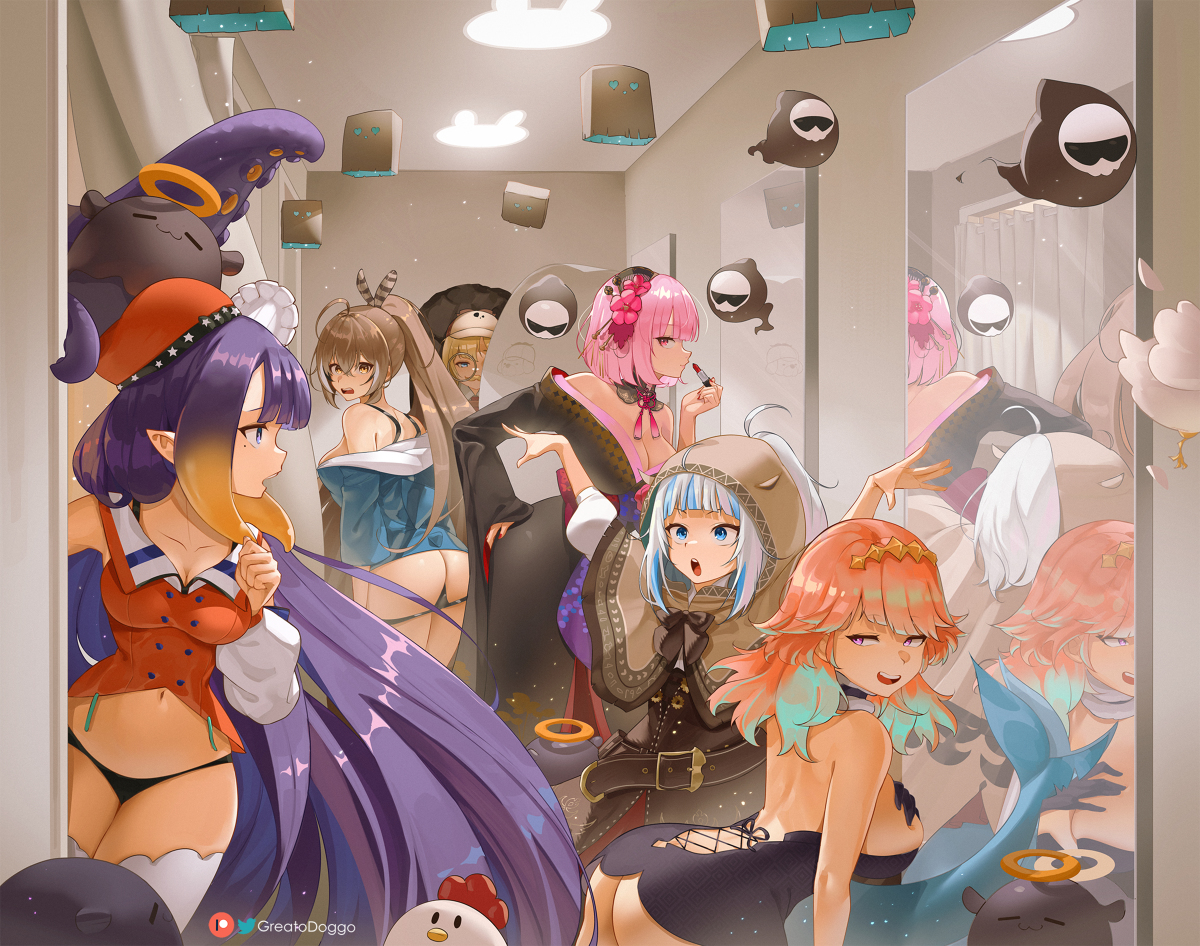 This is a pixiv picture whose title is Hololive Myth.