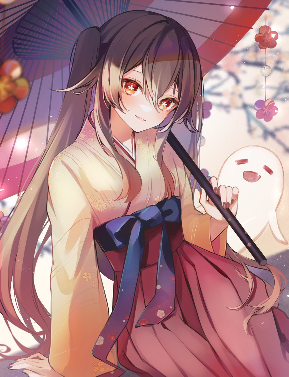 This is a pixiv picture whose title is 和風衣装　胡桃.