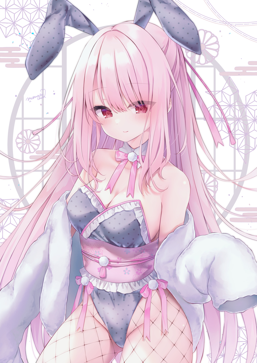 This is a pixiv picture whose title is 和風バニーガール.