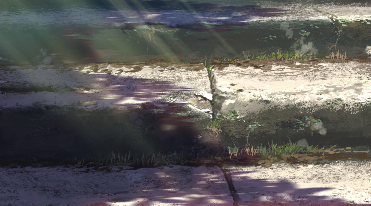 This is a pixiv picture whose title is 石段　スケッチ.