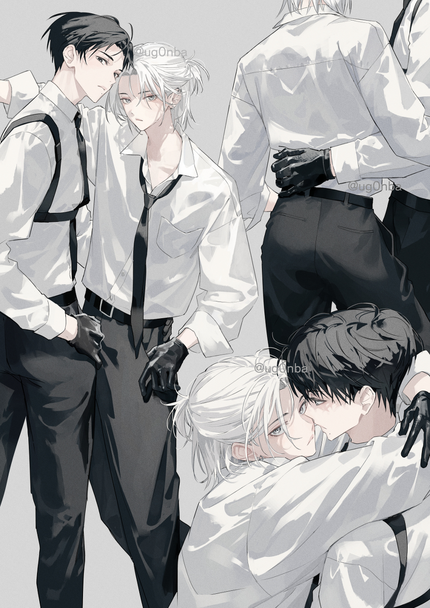 This is a pixiv picture whose title is 白と黒.