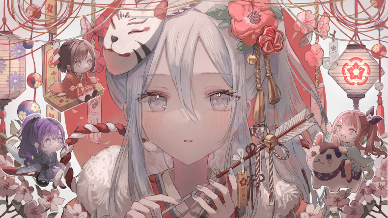 This is a pixiv picture whose title is プロセカ｜25時、ナイトコードで。(ニーゴ)｜お正月イラスト.