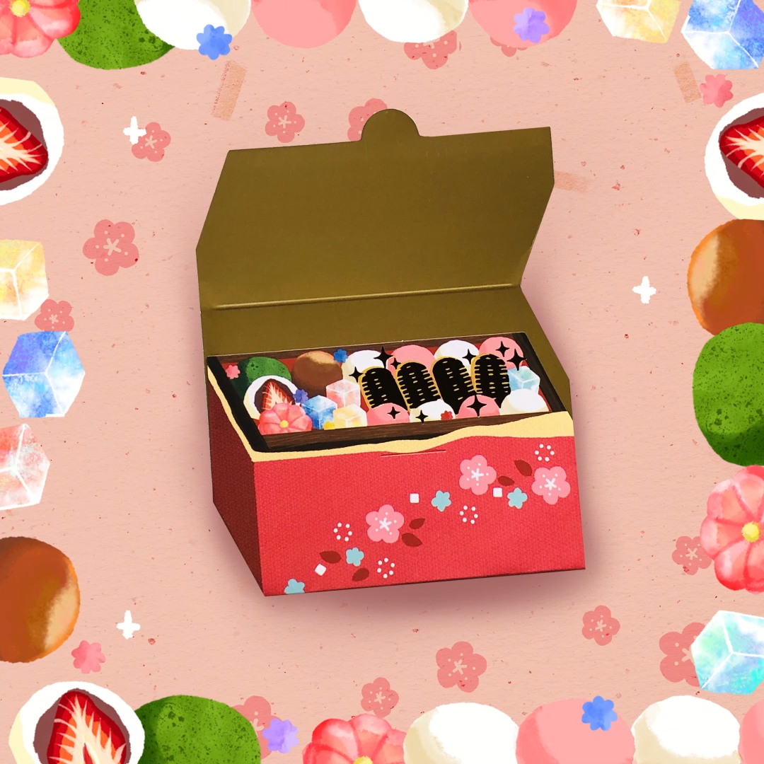 This is a pixiv picture whose title is ポチ袋－菓子箱・風呂敷.