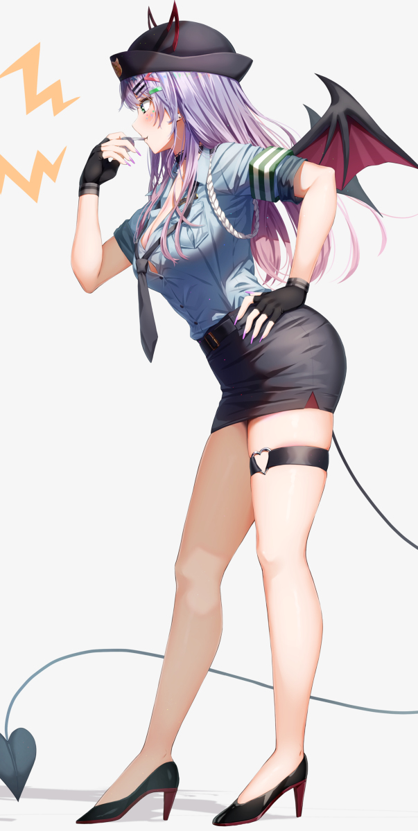 This is a pixiv picture whose title is 悪魔ギャル警官😈.
