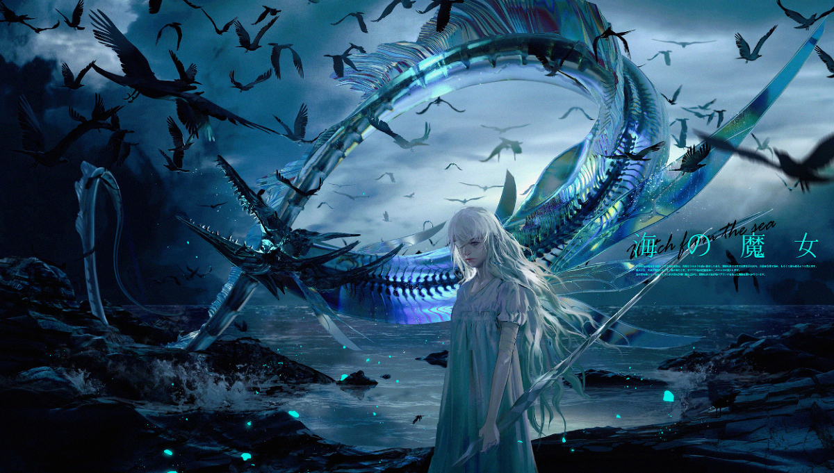 This is a pixiv picture whose title is 海の魔女.