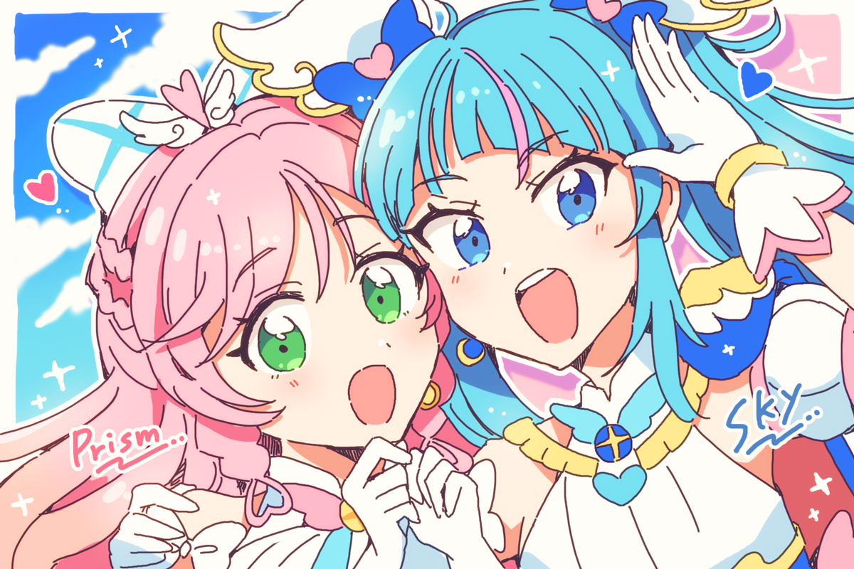 This is a pixiv picture whose title is キュアスカイ&キュアプリズム.