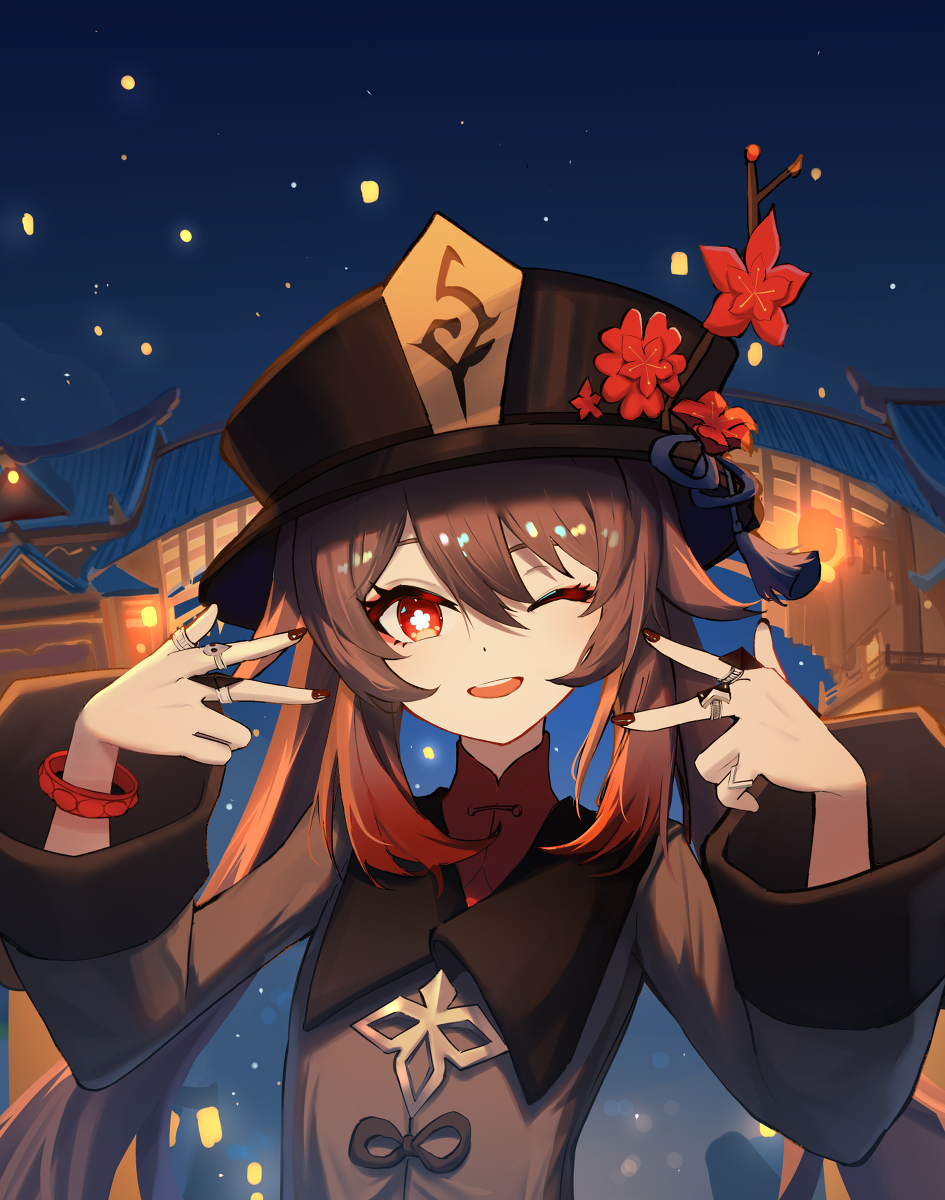 This is a pixiv picture whose title is 胡桃！vv.