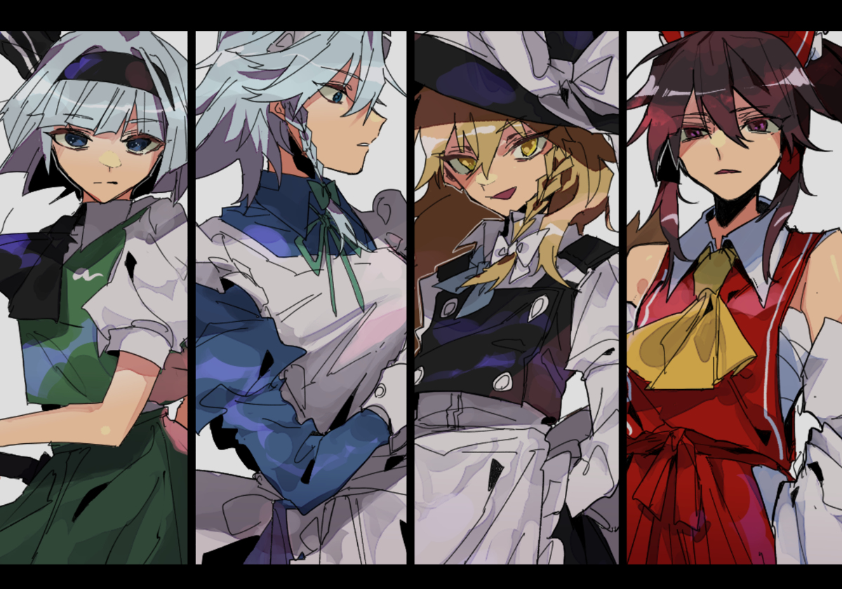 This is a pixiv picture whose title is 東方福袋（男体化入り）.