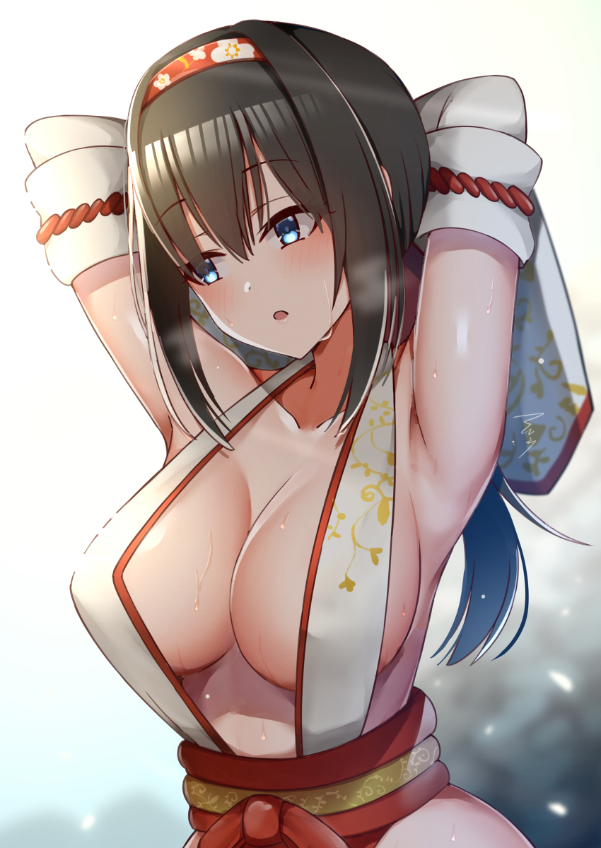 This is a pixiv picture whose title is 腋巫女ふみふみ.