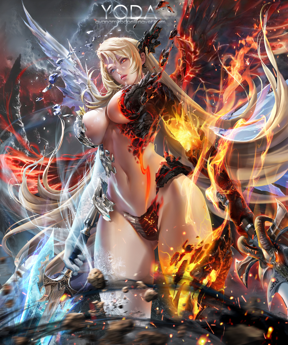 This is a pixiv picture whose title is Dark summoner-Flazzard Goddess.