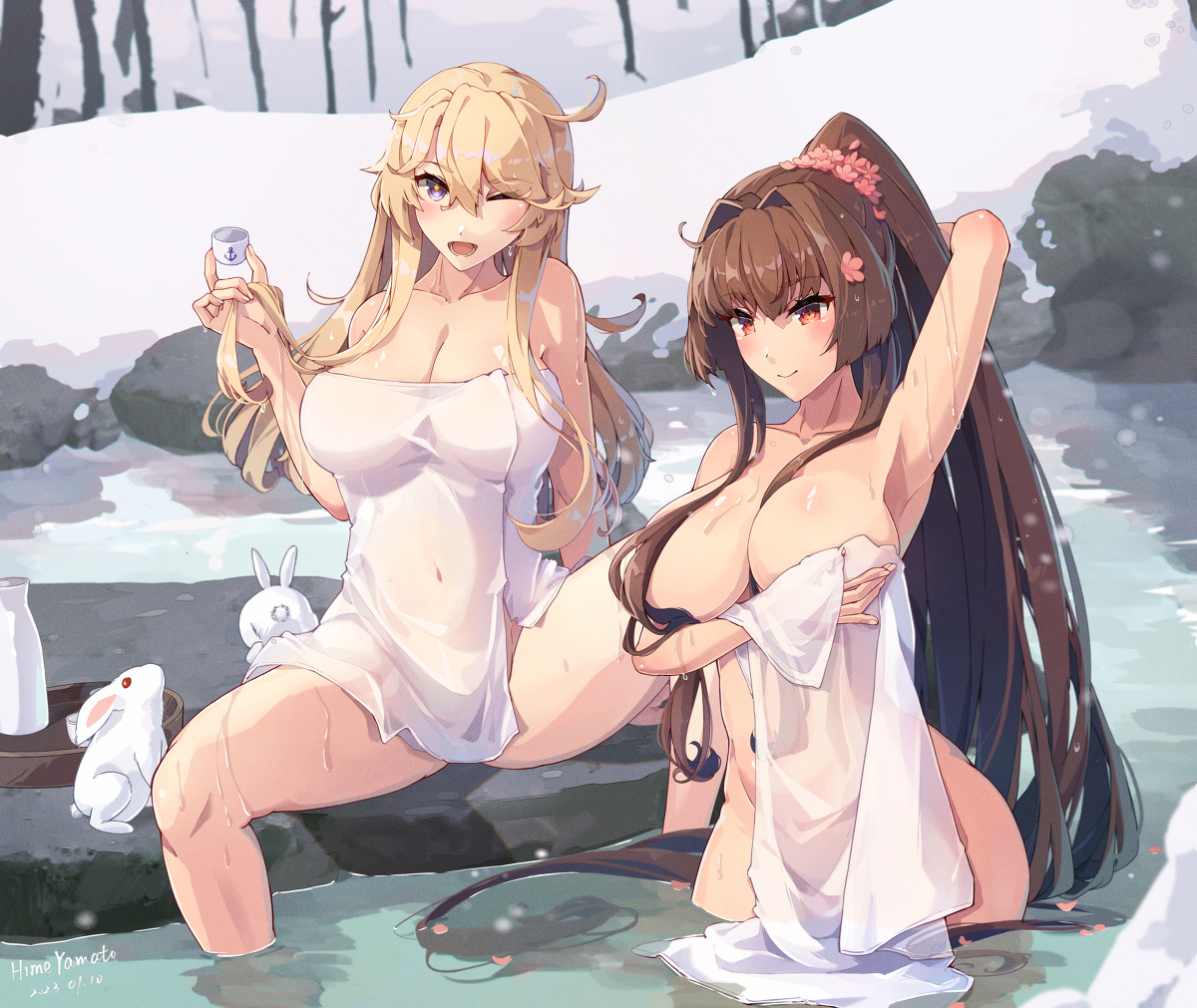 This is a pixiv picture whose title is 大和 Iowa♨️.