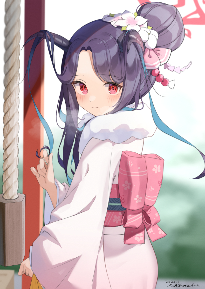 This is a pixiv picture whose title is 正月フウカと初詣.
