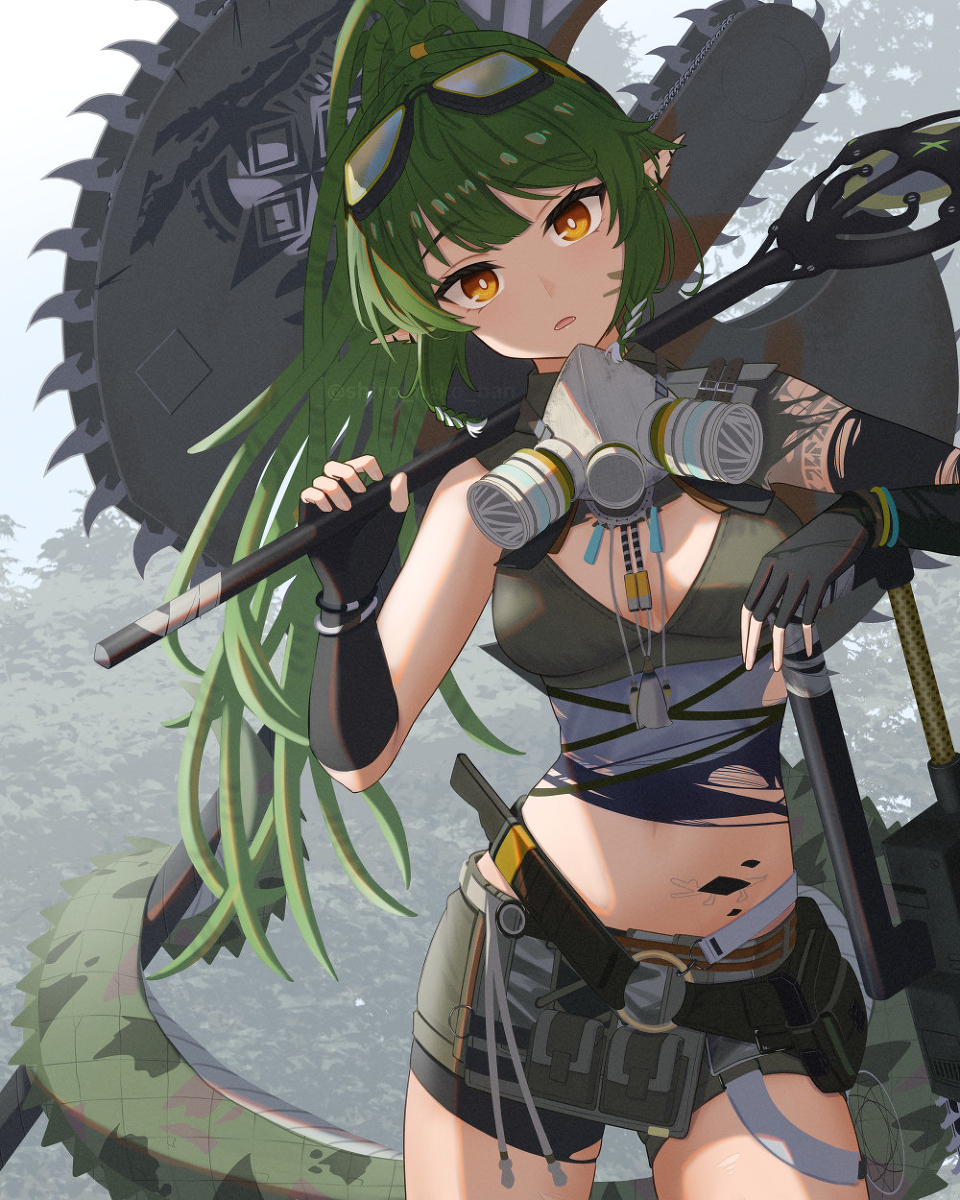 This is a pixiv picture whose title is 武器は多い方が強いだろ？.