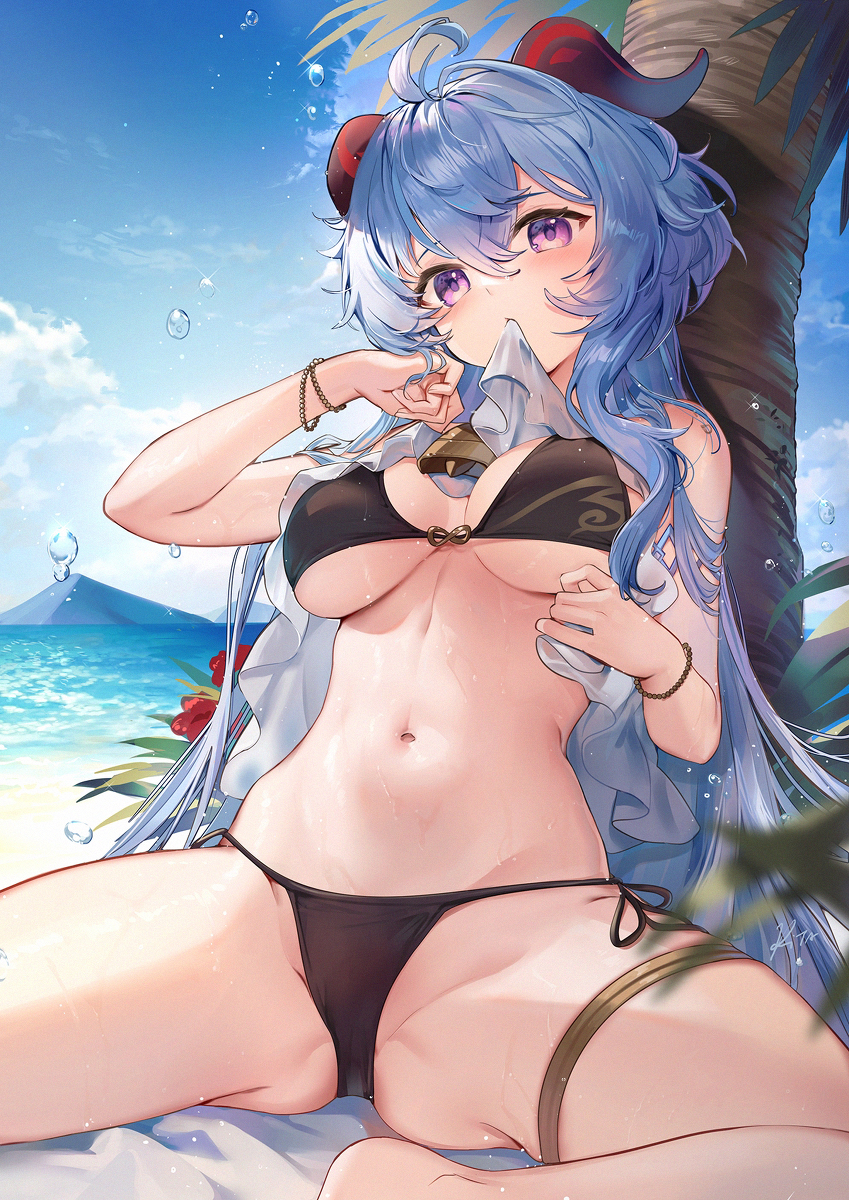 This is a pixiv picture whose title is 甘雨.