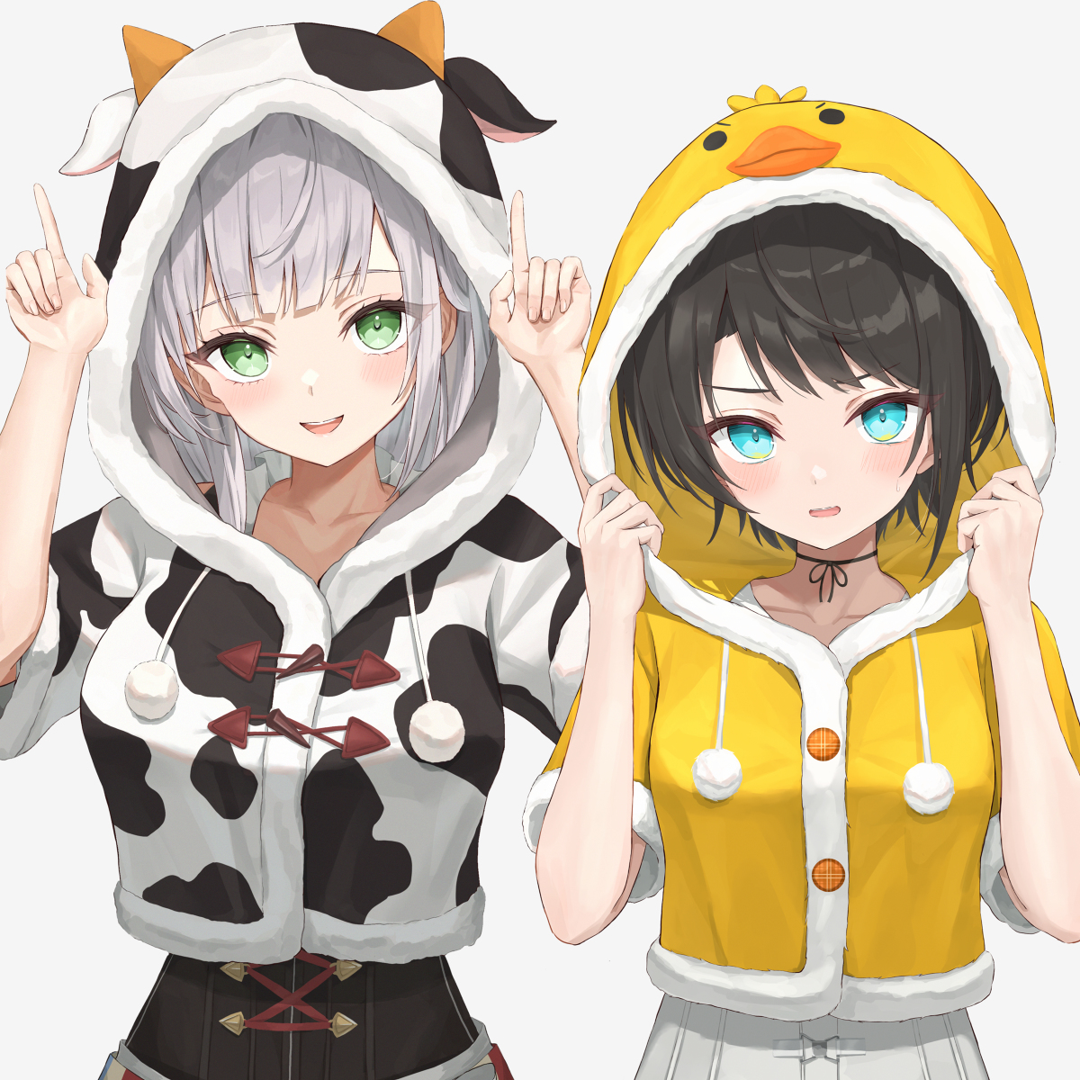 This is a pixiv picture whose title is 🐄🐣.