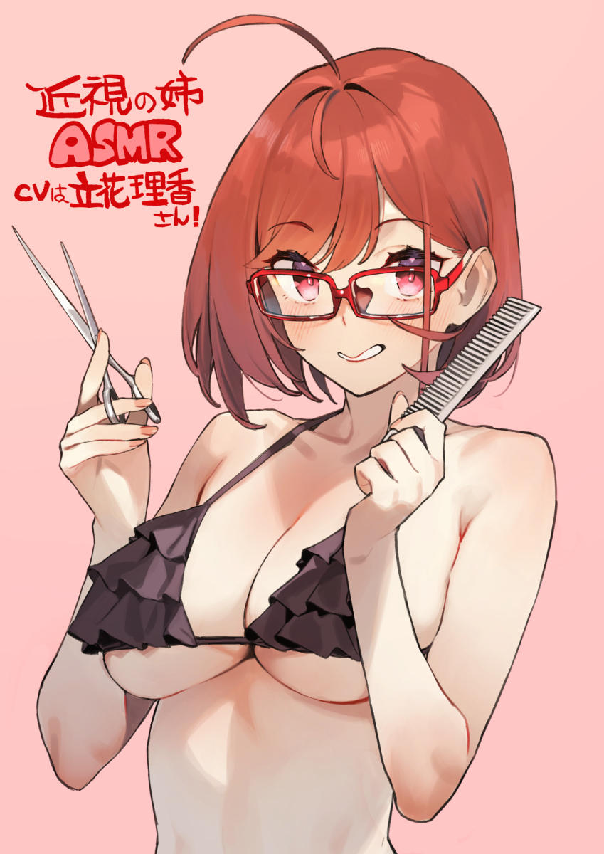 This is a pixiv picture whose title is 近視の姉＃ASMR.