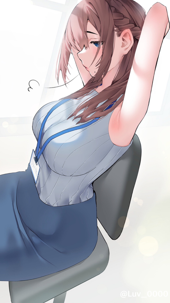 This is a pixiv picture whose title is ふぅ〜…つかれたな….