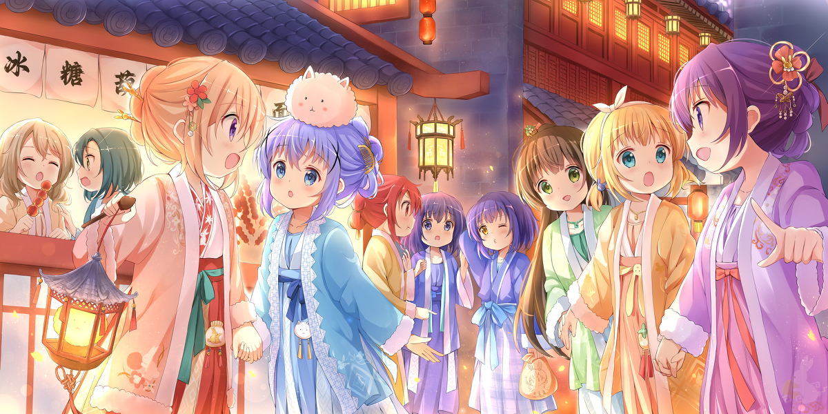 This is a pixiv picture whose title is ごちうさ春節祭.