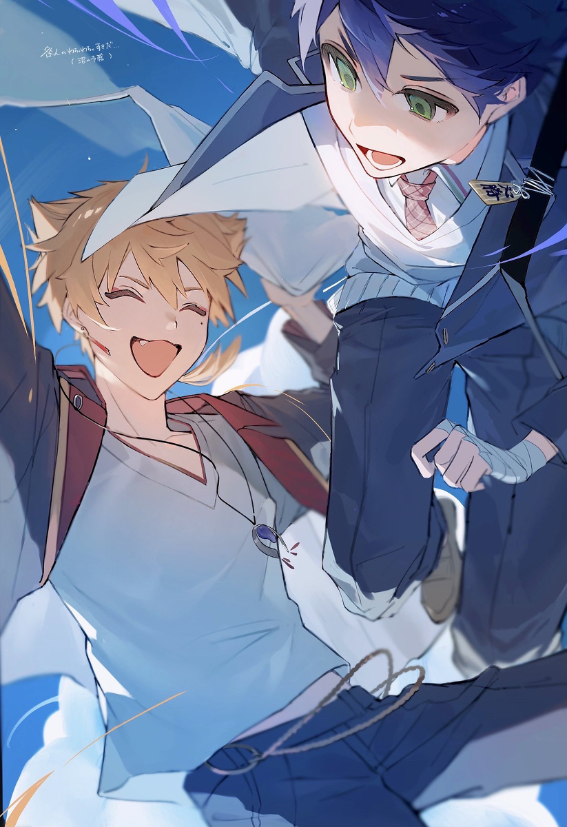 This is a pixiv picture whose title is 🌈(ほぼ咎人).