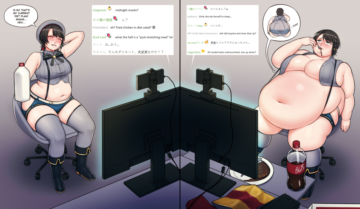 This is a pixiv picture whose title is Fat Girls Can Be Idols Too.