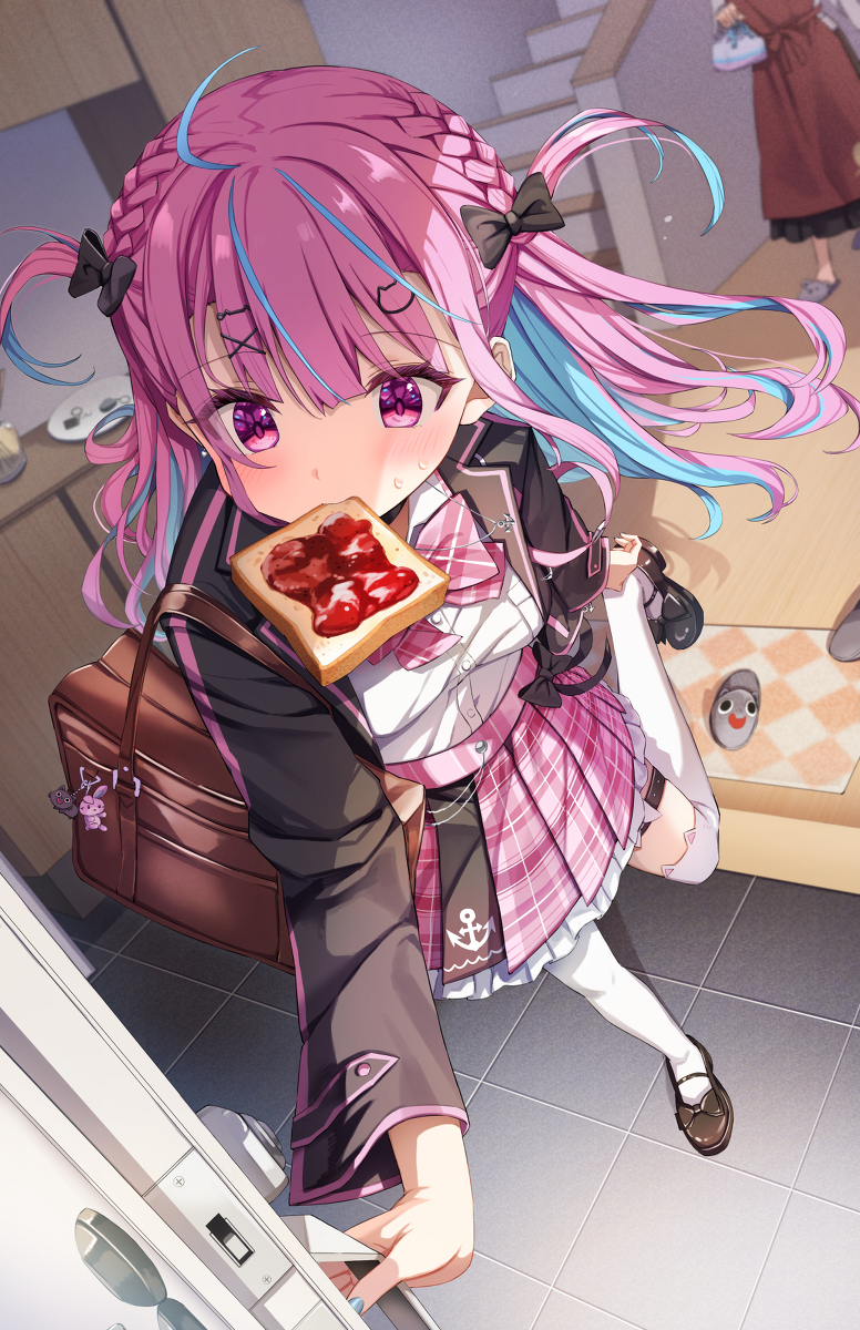 This is a pixiv picture whose title is 遅刻遅刻！.