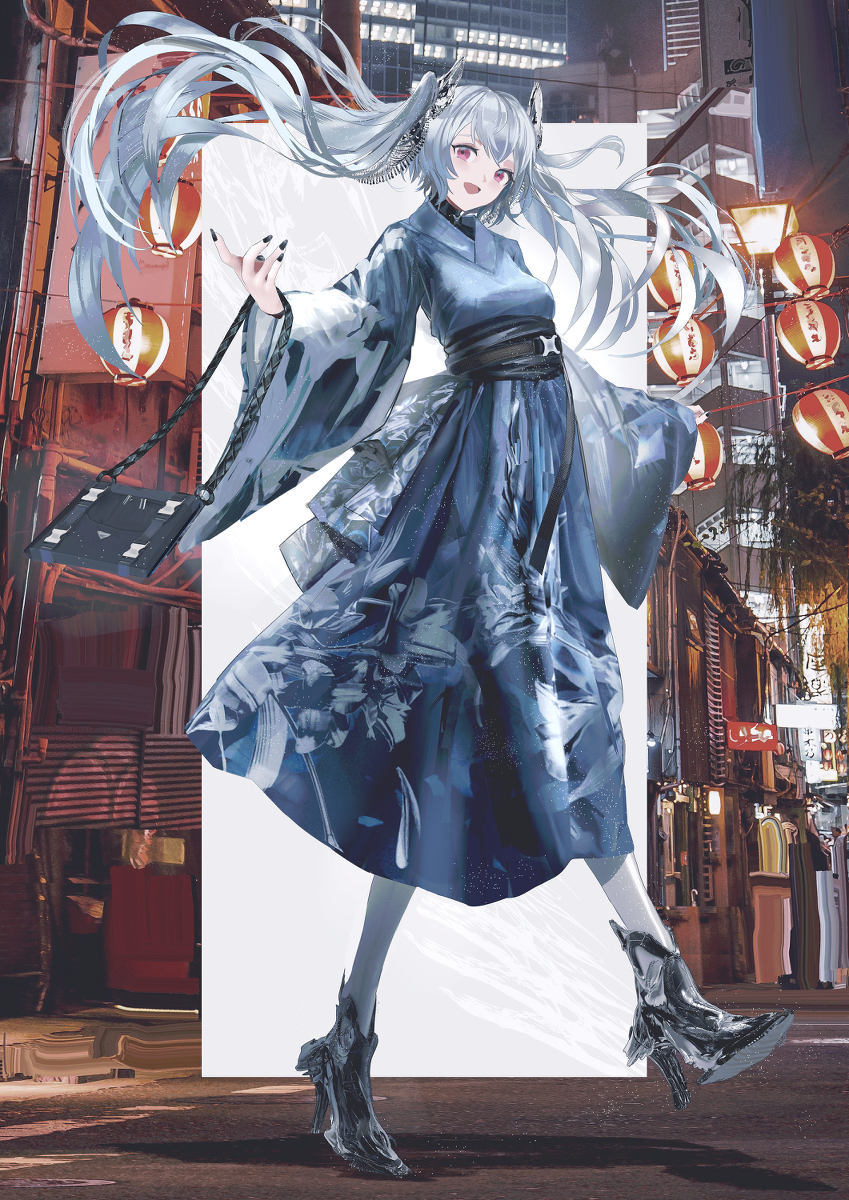 This is a pixiv picture whose title is 【 Chrome lily 】YUKATA one-piece.
