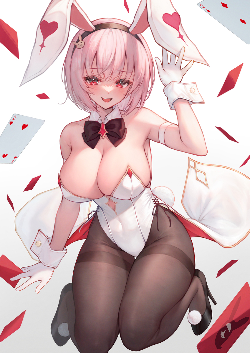 This is a pixiv picture whose title is 森カリオペ ♡ バニーガール.