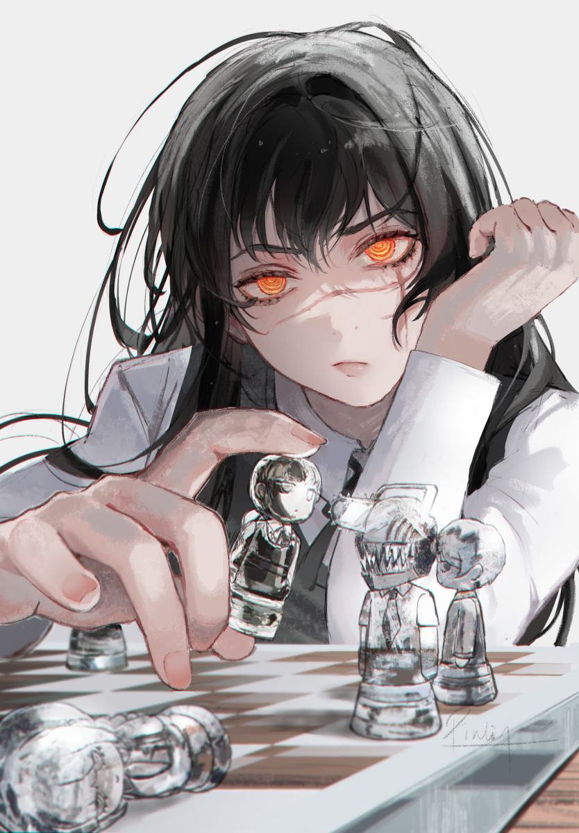 This is a pixiv picture whose title is Glass Chess.