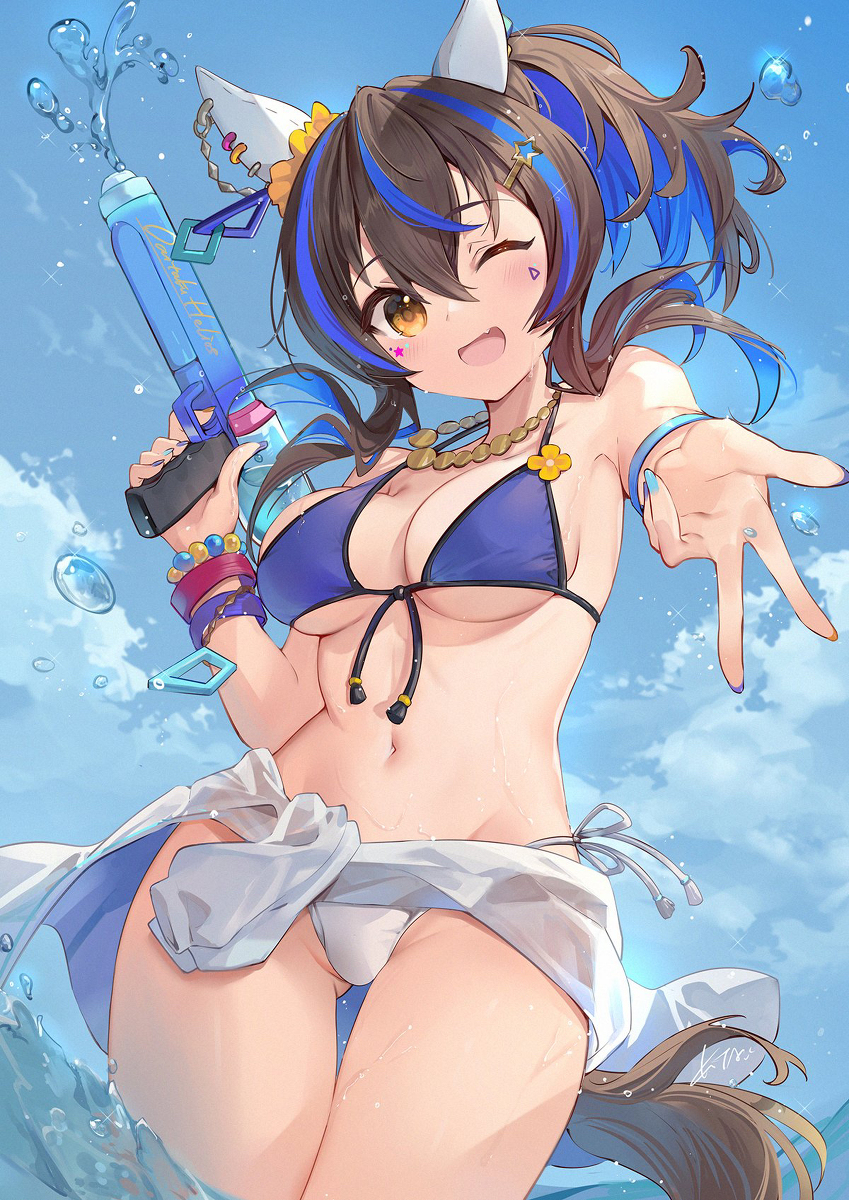 This is a pixiv picture whose title is 水着ヘリオス.