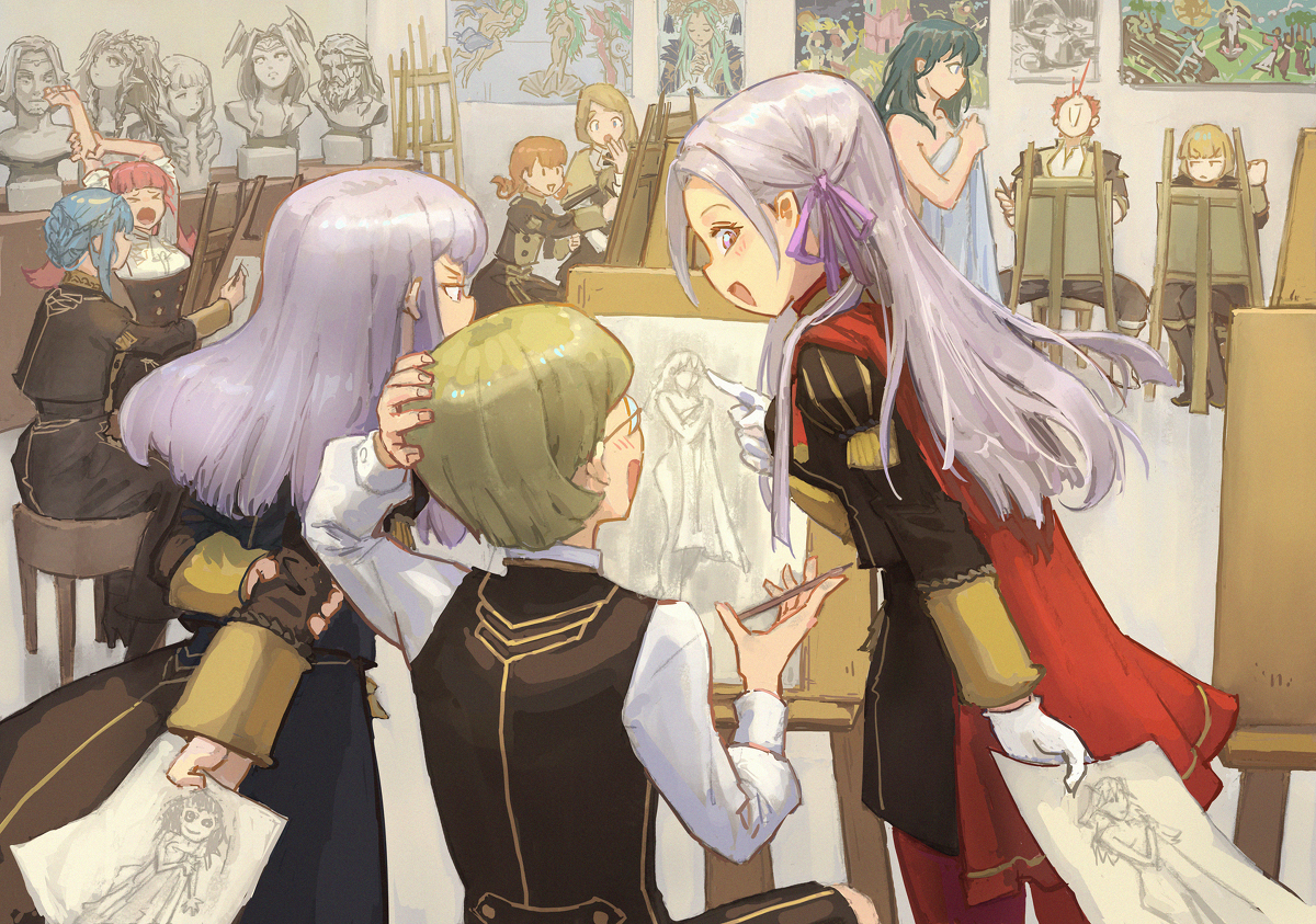 This is a pixiv picture whose title is Art Class.