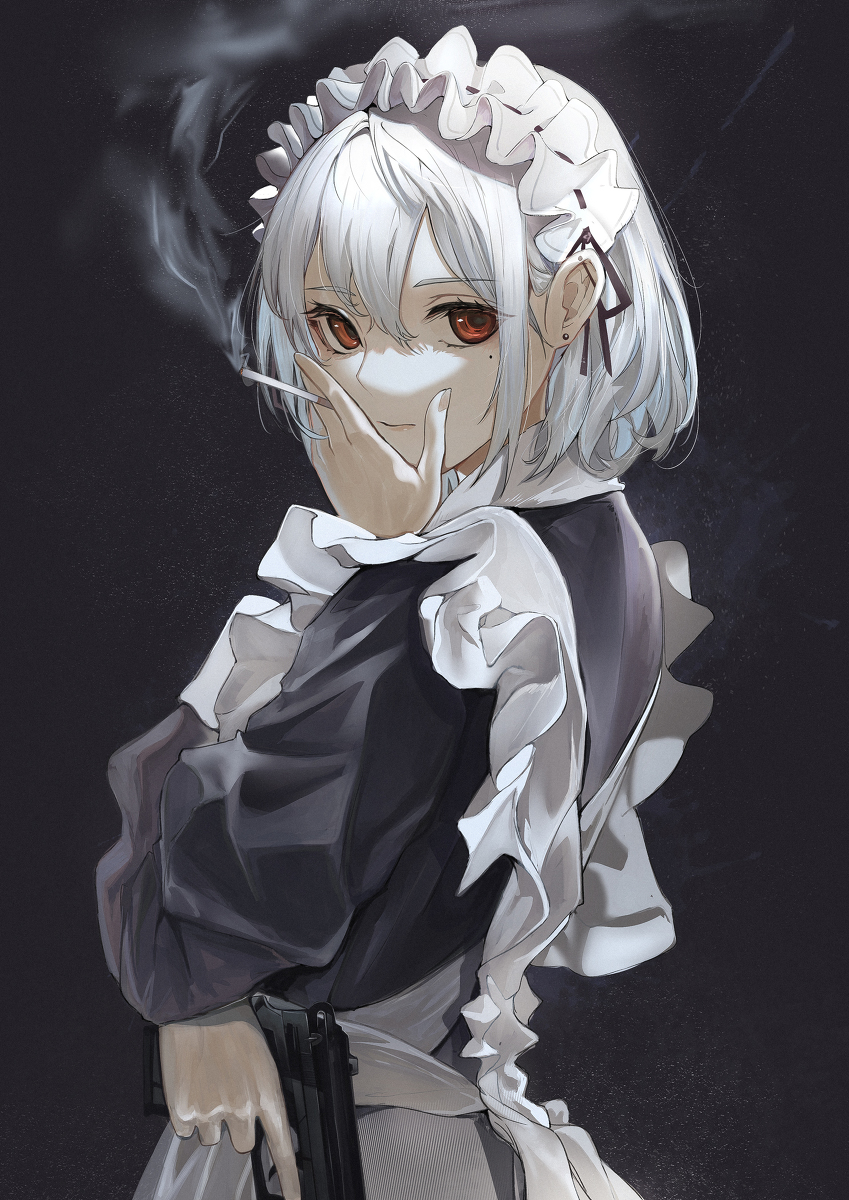 This is a pixiv picture whose title is maid.