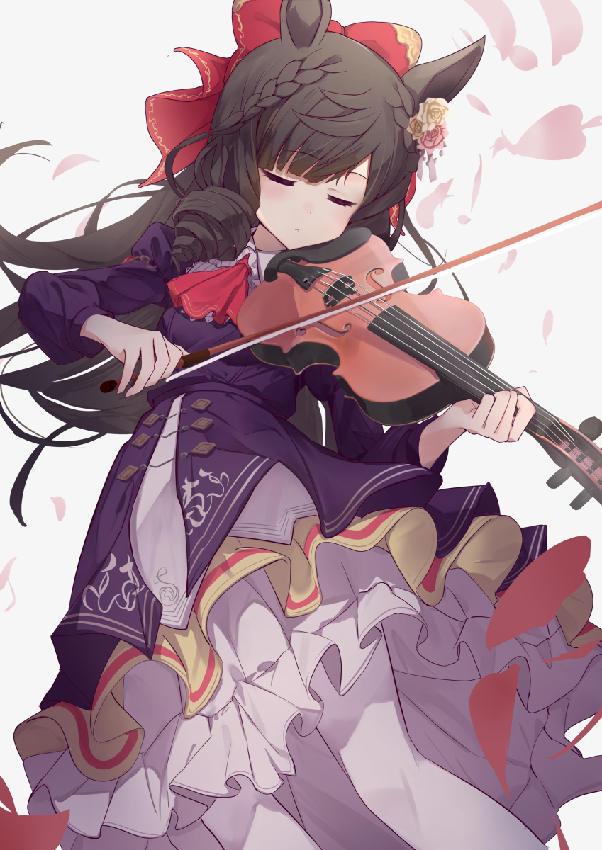This is a pixiv picture whose title is バイオリンを弾くお嬢.