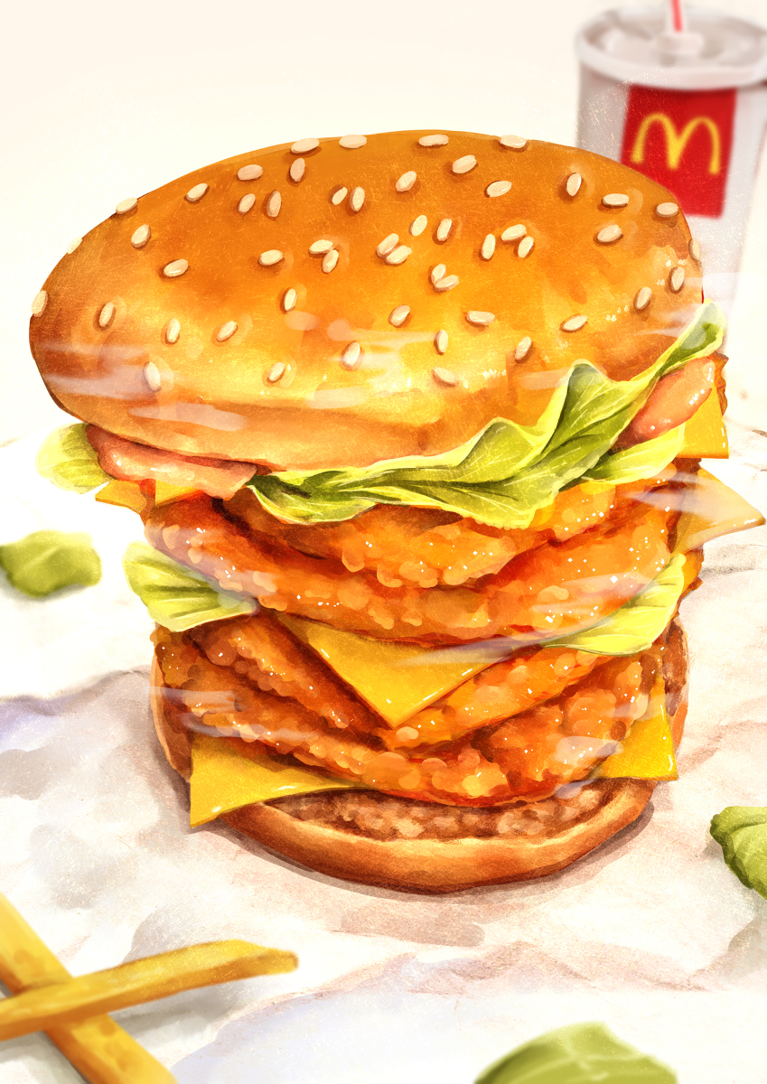 This is a pixiv picture whose title is 倍の倍チキンフィレオ(ない).