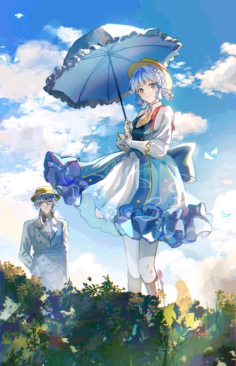 This is a pixiv picture whose title is 絵画×原神.