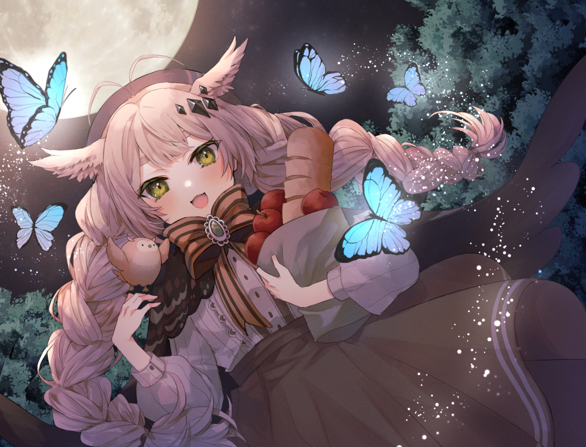This is a pixiv picture whose title is ふくろうの少女.