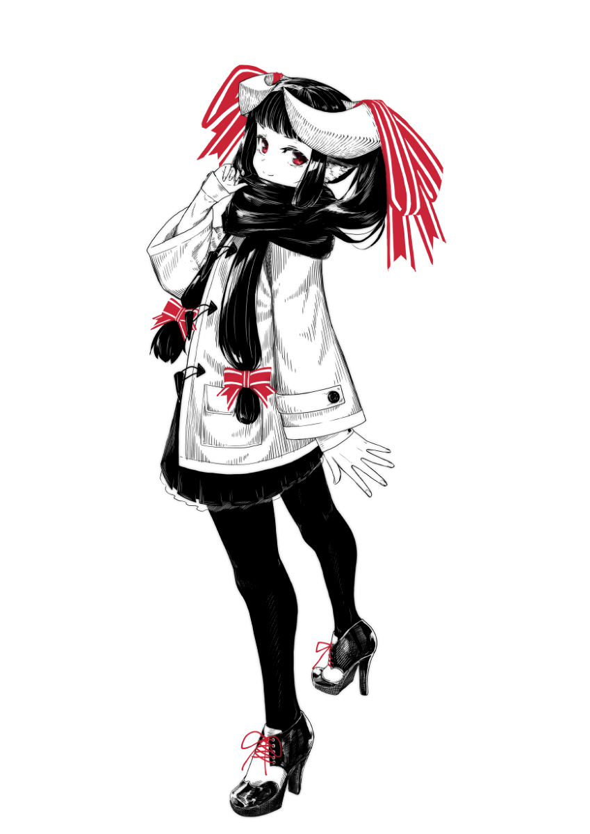 This is a pixiv picture whose title is 角ツインテマフラー.